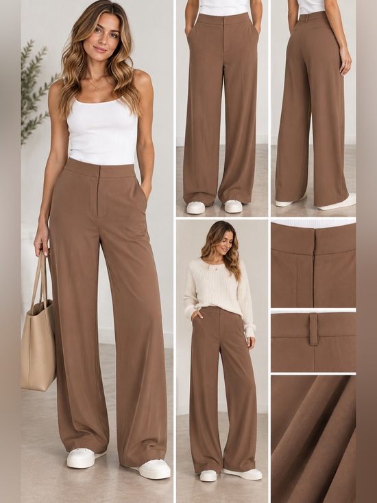 Alex Marie Pants - Brown Wide Leg High Rise Trousers NWT Women’s Dress Pants